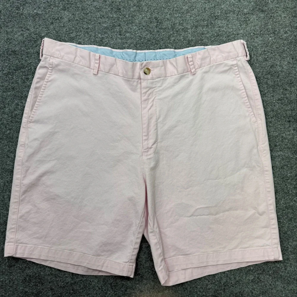 Peter Millar Crown Mens 38 Light Pink Flat Front Chino Shorts 9 Inch Inseam